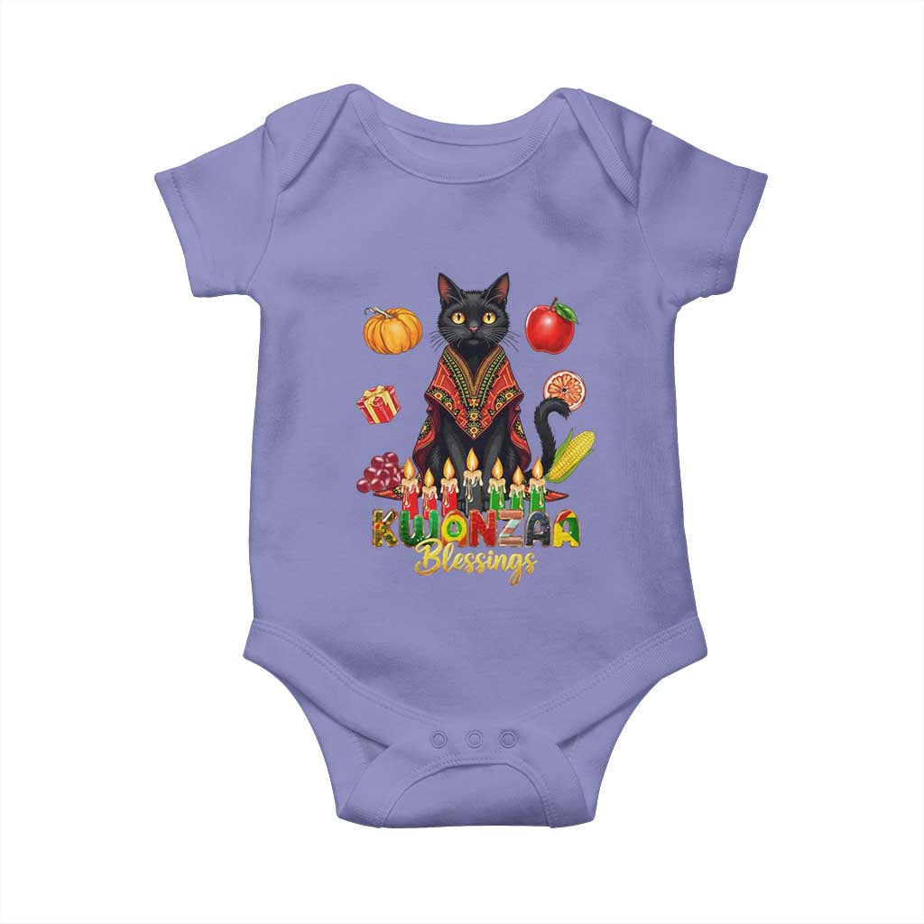 Kwanzaa Blessings Baby Onesie Funny Cat African Heritage Gift TS12 Violet Print Your Wear