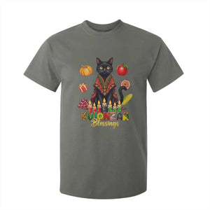 Kwanzaa Blessings T Shirt For Kid Funny Cat African Heritage Gift TS12 Military Green Print Your Wear