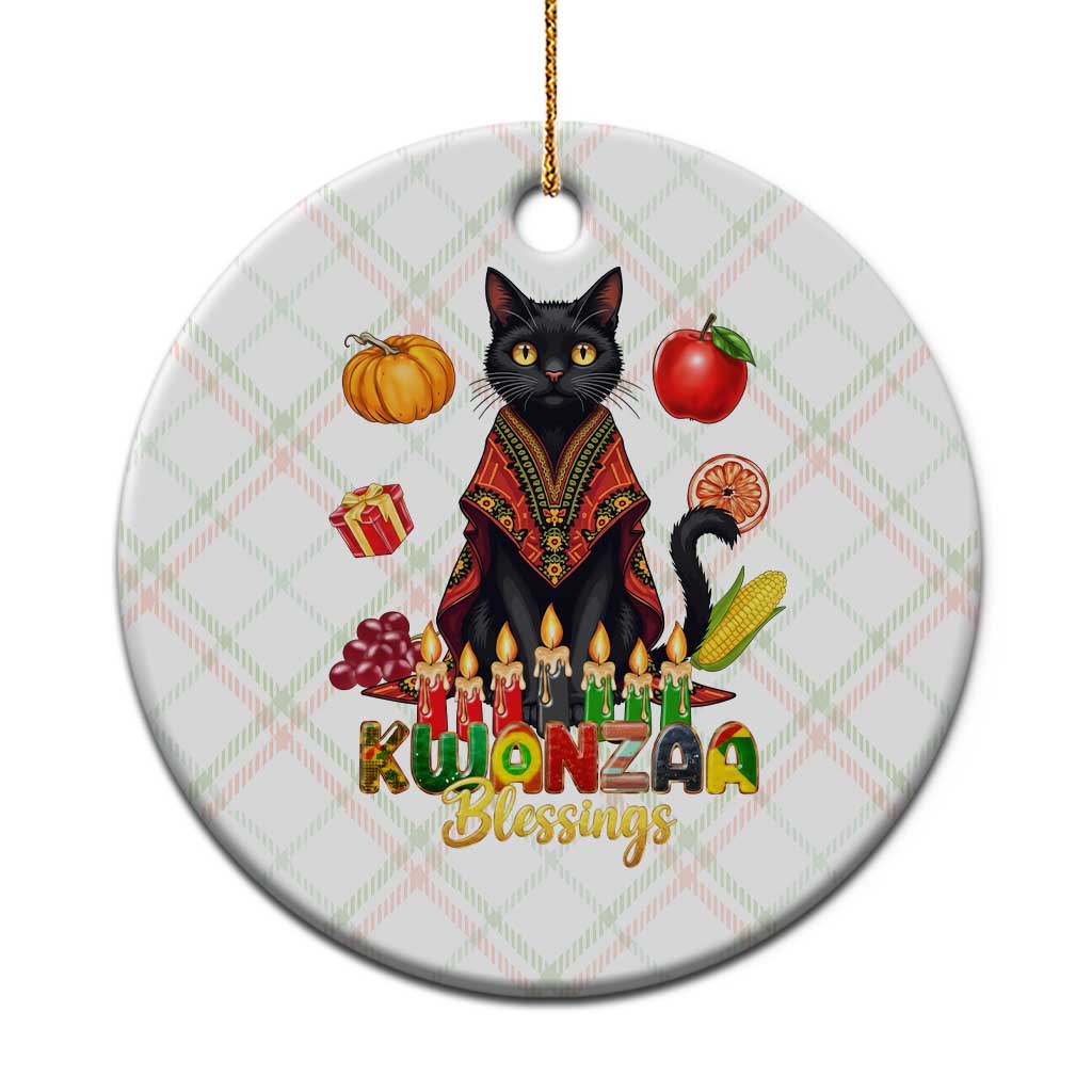 Kwanzaa Blessings Ceramic Ornament Funny Cat African Heritage Gift TS12 1pc Christmas Plaid Print Your Wear