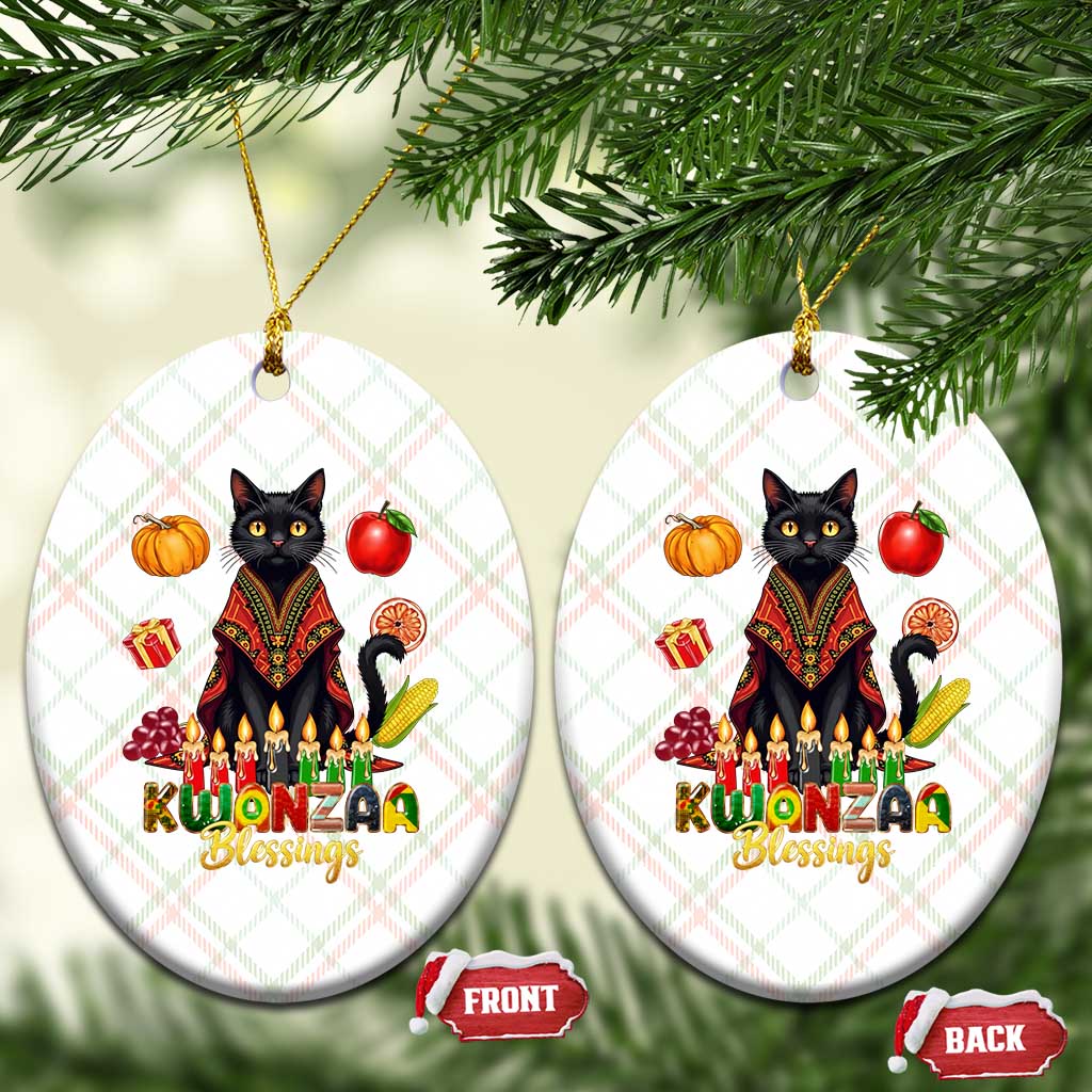 Kwanzaa Blessings Ceramic Ornament Funny Cat African Heritage Gift TS12 Print Your Wear