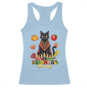 Kwanzaa Blessings Racerback Tank Top Funny Cat African Heritage Gift TS12 Light Blue Print Your Wear