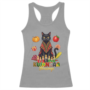 Kwanzaa Blessings Racerback Tank Top Funny Cat African Heritage Gift TS12 Sport Gray Print Your Wear