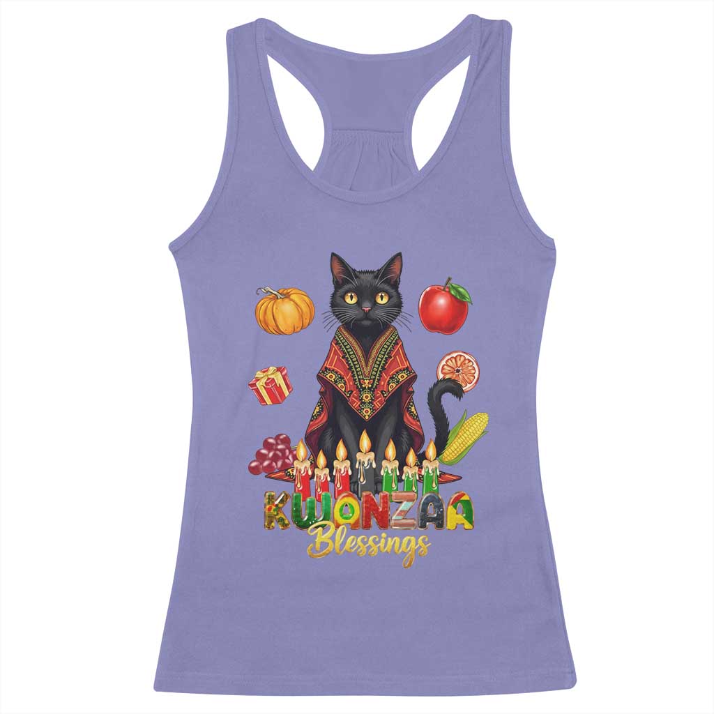 Kwanzaa Blessings Racerback Tank Top Funny Cat African Heritage Gift TS12 Violet Print Your Wear