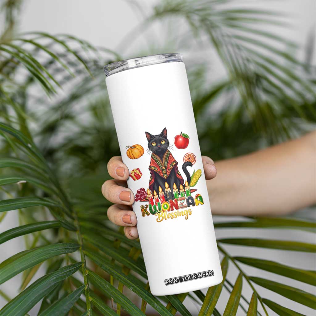 Kwanzaa Blessings Skinny Tumbler Funny Cat African Heritage Gift TS12 Print Your Wear