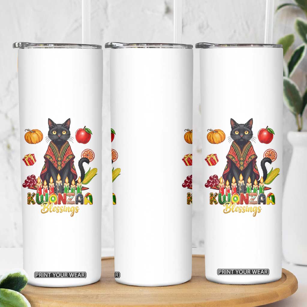 Kwanzaa Blessings Skinny Tumbler Funny Cat African Heritage Gift TS12 Print Your Wear