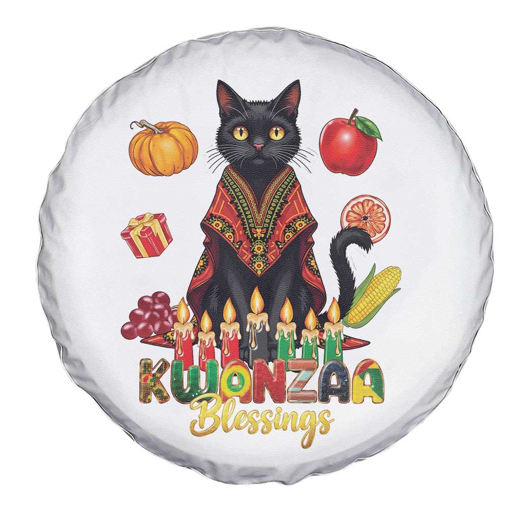 Kwanzaa Blessings Spare Tire Cover Funny Cat African Heritage Gift TS12 Print Your Wear