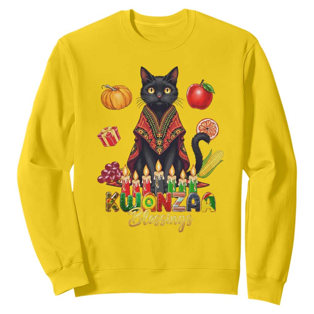 Kwanzaa Blessings Sweatshirt Funny Cat African Heritage Gift TS12 Daisy Print Your Wear