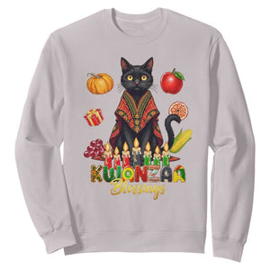 Kwanzaa Blessings Sweatshirt Funny Cat African Heritage Gift TS12 Ice Gray Print Your Wear