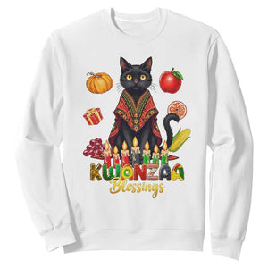 Kwanzaa Blessings Sweatshirt Funny Cat African Heritage Gift TS12 White Print Your Wear
