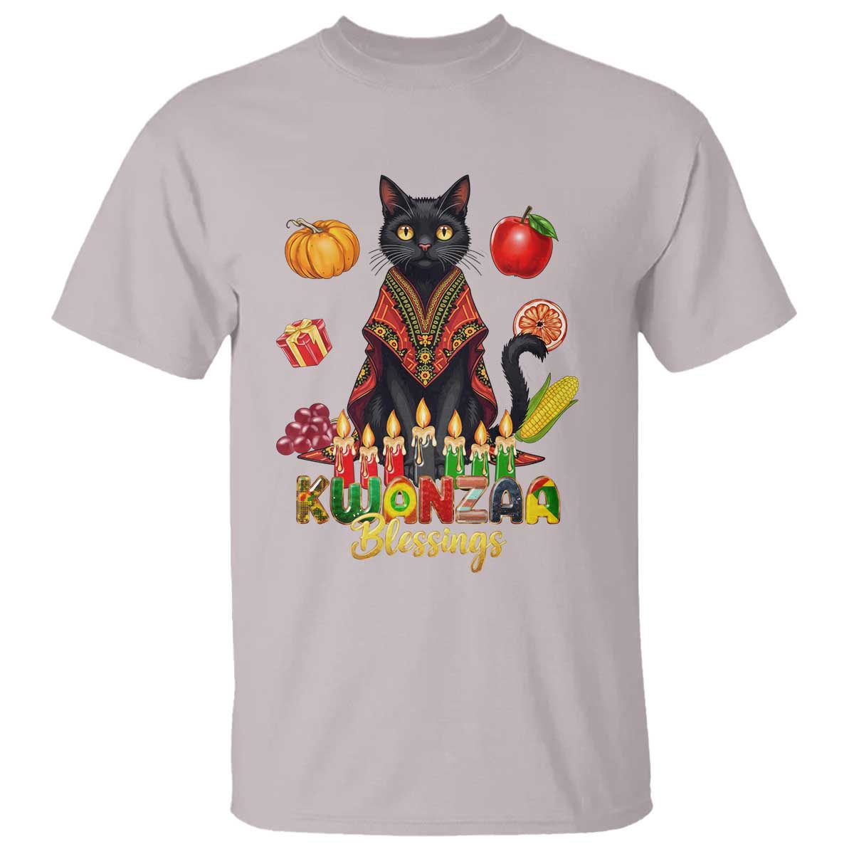 Kwanzaa Blessings T Shirt Funny Cat African Heritage Gift TS12 Ice Gray Print Your Wear