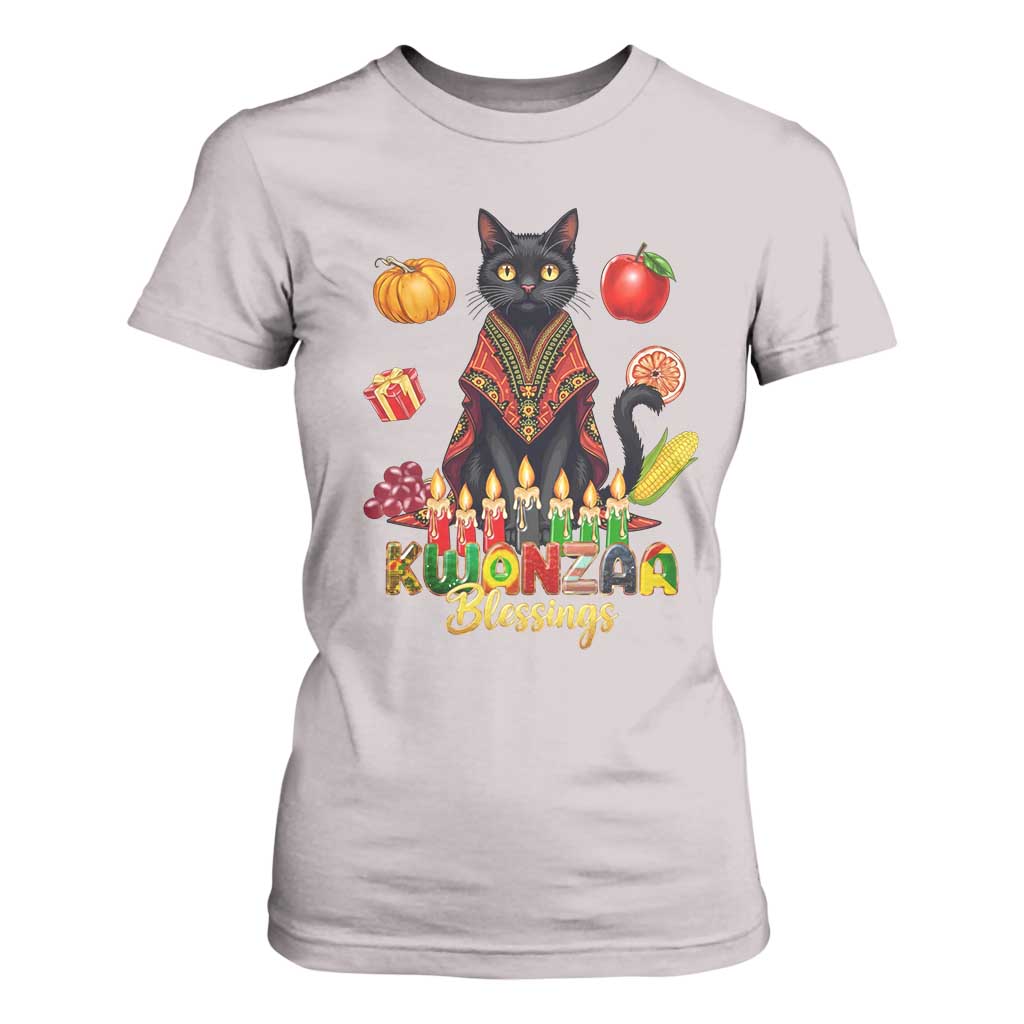 Kwanzaa Blessings T Shirt For Women Funny Cat African Heritage Gift TS12 Ice Gray Print Your Wear