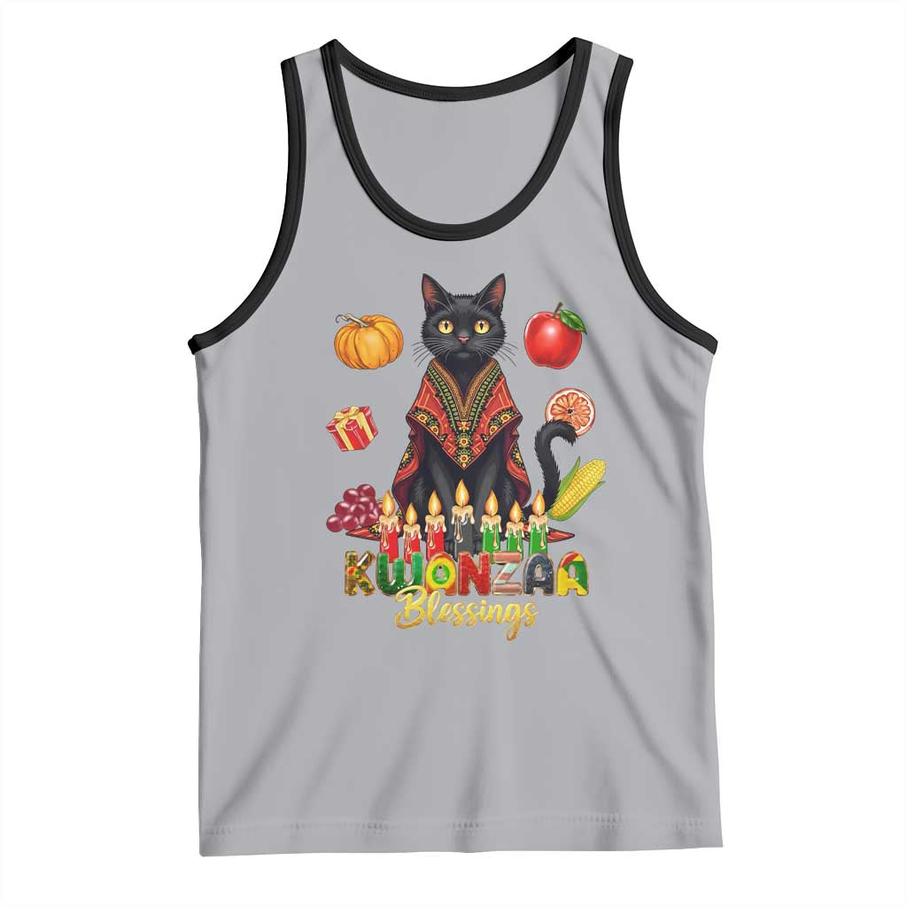Kwanzaa Blessings Tank Top Funny Cat African Heritage Gift TS12 Athletic Heather Black Print Your Wear