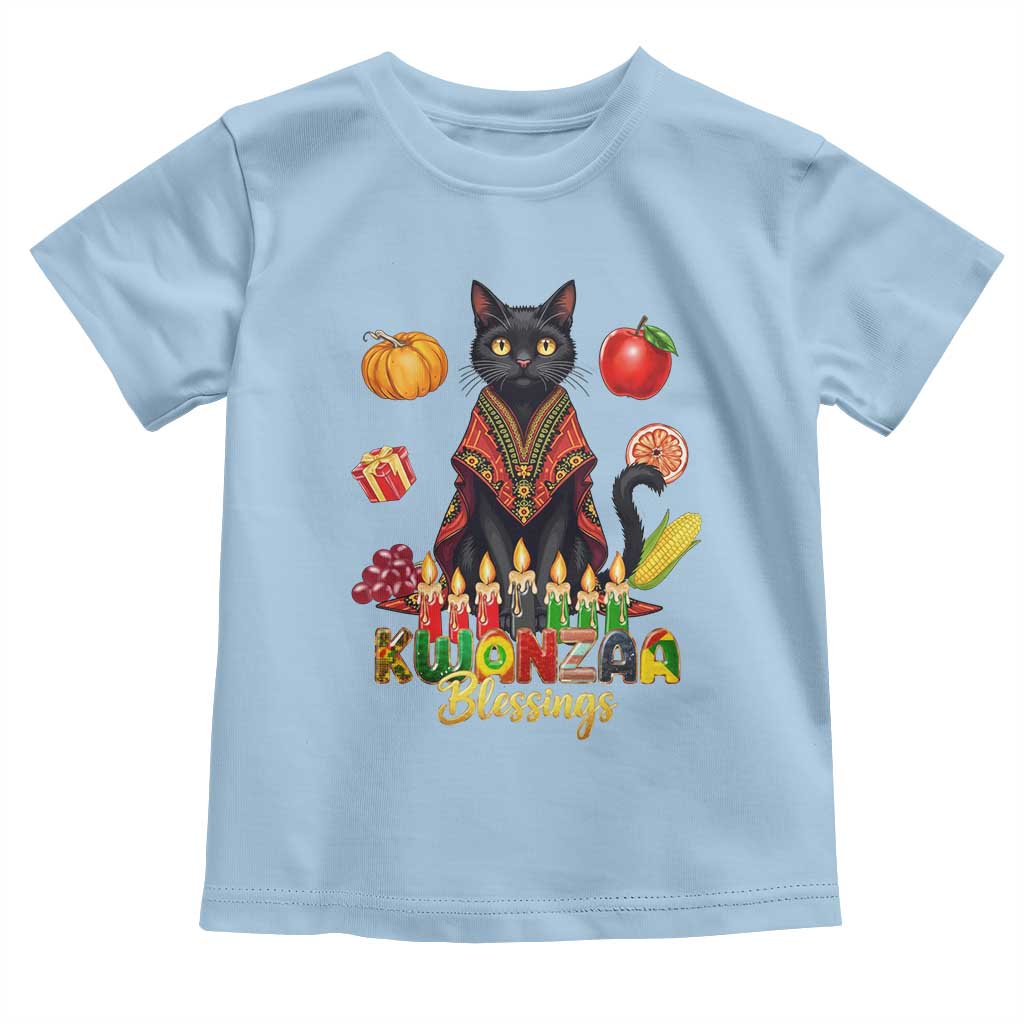 Kwanzaa Blessings Toddler T Shirt Funny Cat African Heritage Gift TS12 Light Blue Print Your Wear