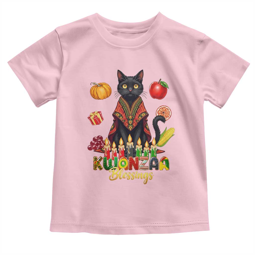Kwanzaa Blessings Toddler T Shirt Funny Cat African Heritage Gift TS12 Light Pink Print Your Wear