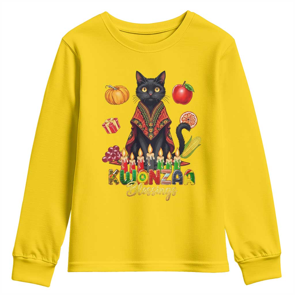 Kwanzaa Blessings Youth Sweatshirt Funny Cat African Heritage Gift TS12 Daisy Print Your Wear
