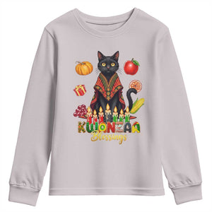 Kwanzaa Blessings Youth Sweatshirt Funny Cat African Heritage Gift TS12 Ice Gray Print Your Wear