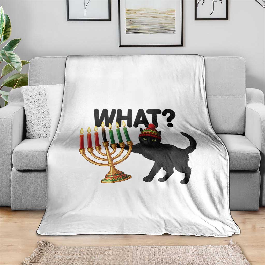 Funny Black Cat Chaos Kwanzaa Kinara Candle Throw Blanket African Heritage Gift TS12 Print Your Wear