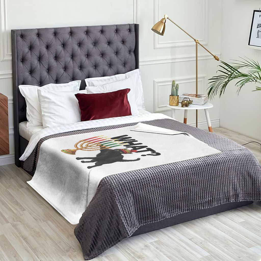 Funny Black Cat Chaos Kwanzaa Kinara Candle Throw Blanket African Heritage Gift TS12 Print Your Wear