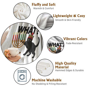 Funny Black Cat Chaos Kwanzaa Kinara Candle Throw Blanket African Heritage Gift TS12 Print Your Wear