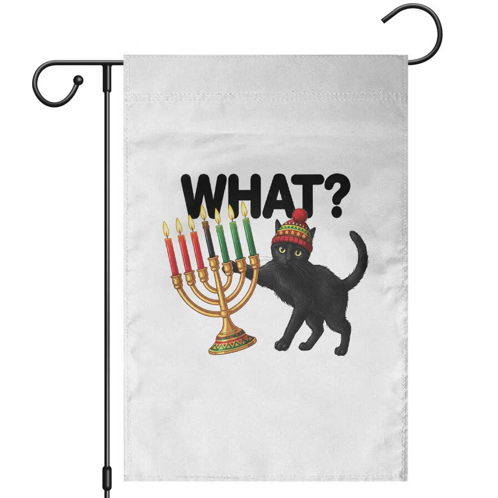 Funny Black Cat Chaos Kwanzaa Kinara Candle Garden Flag African Heritage Gift TS12 White Print Your Wear
