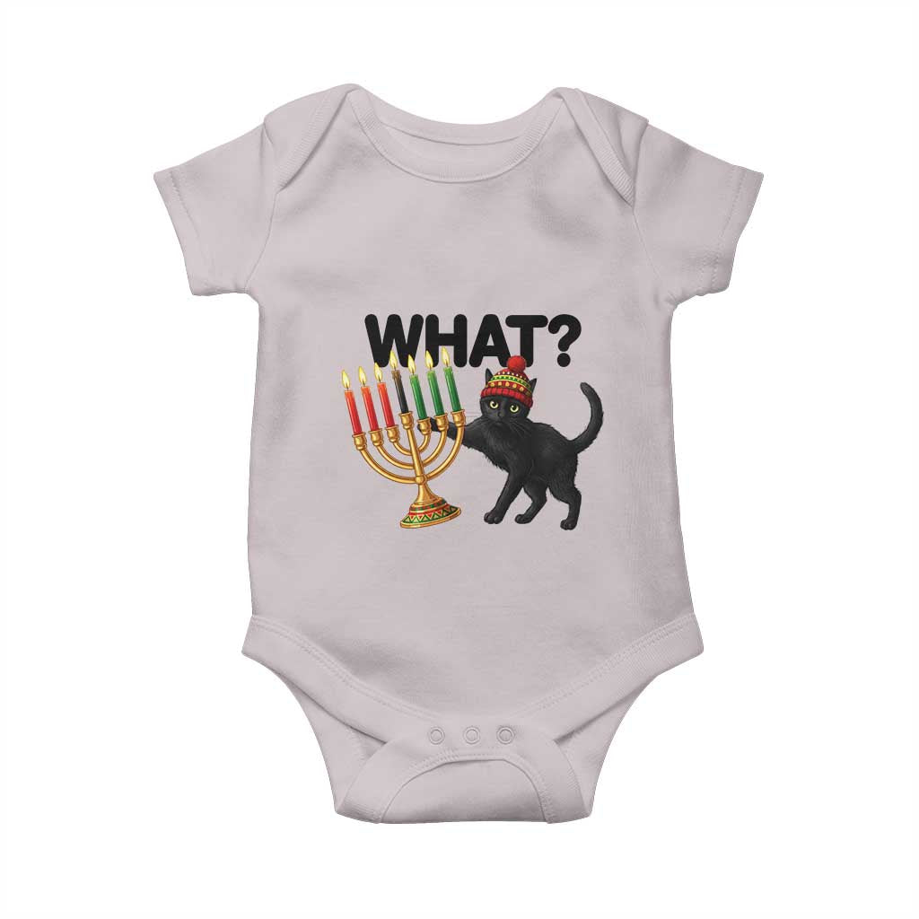 Funny Black Cat Chaos Kwanzaa Kinara Candle Baby Onesie African Heritage Gift TS12 Ice Gray Print Your Wear