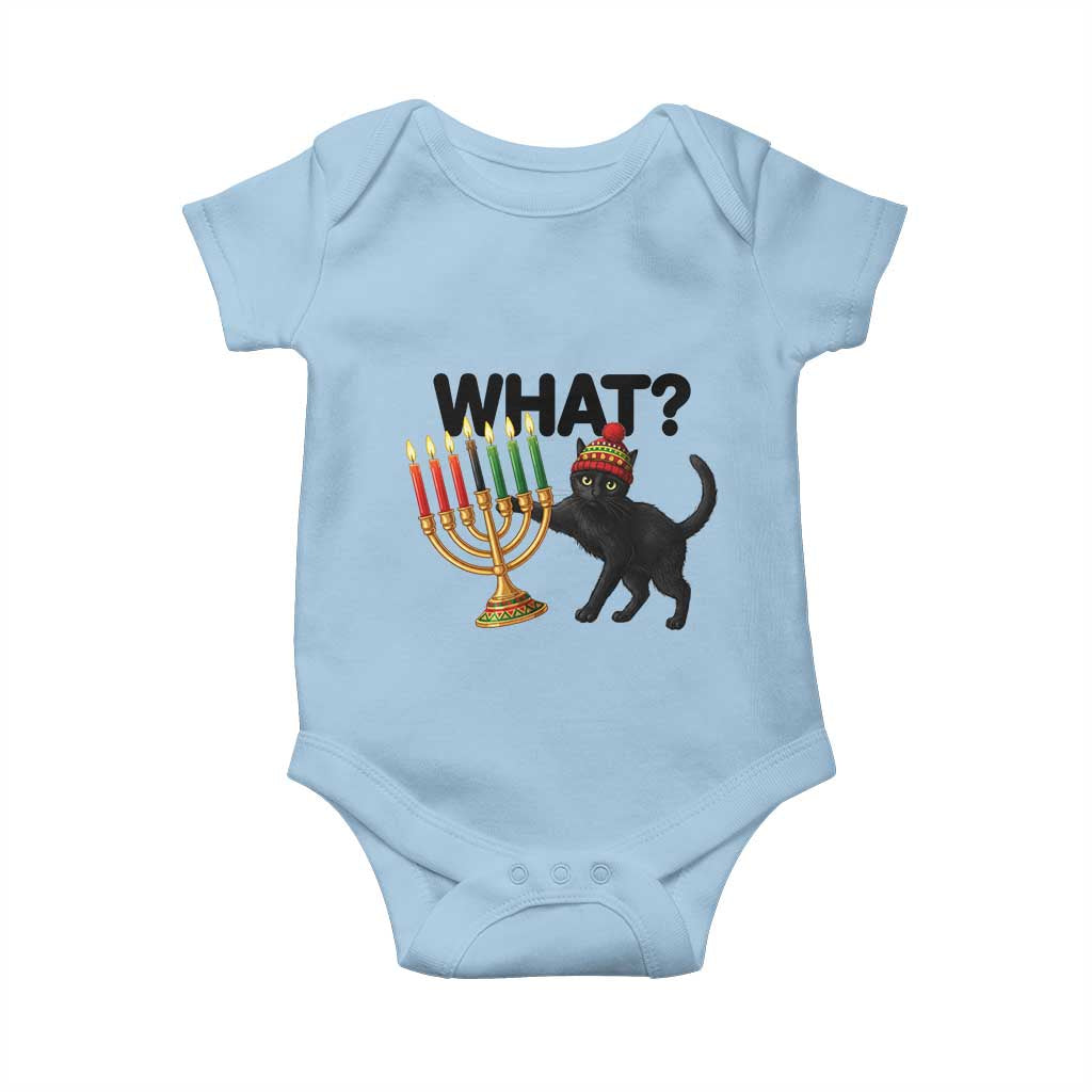 Funny Black Cat Chaos Kwanzaa Kinara Candle Baby Onesie African Heritage Gift TS12 Light Blue Print Your Wear