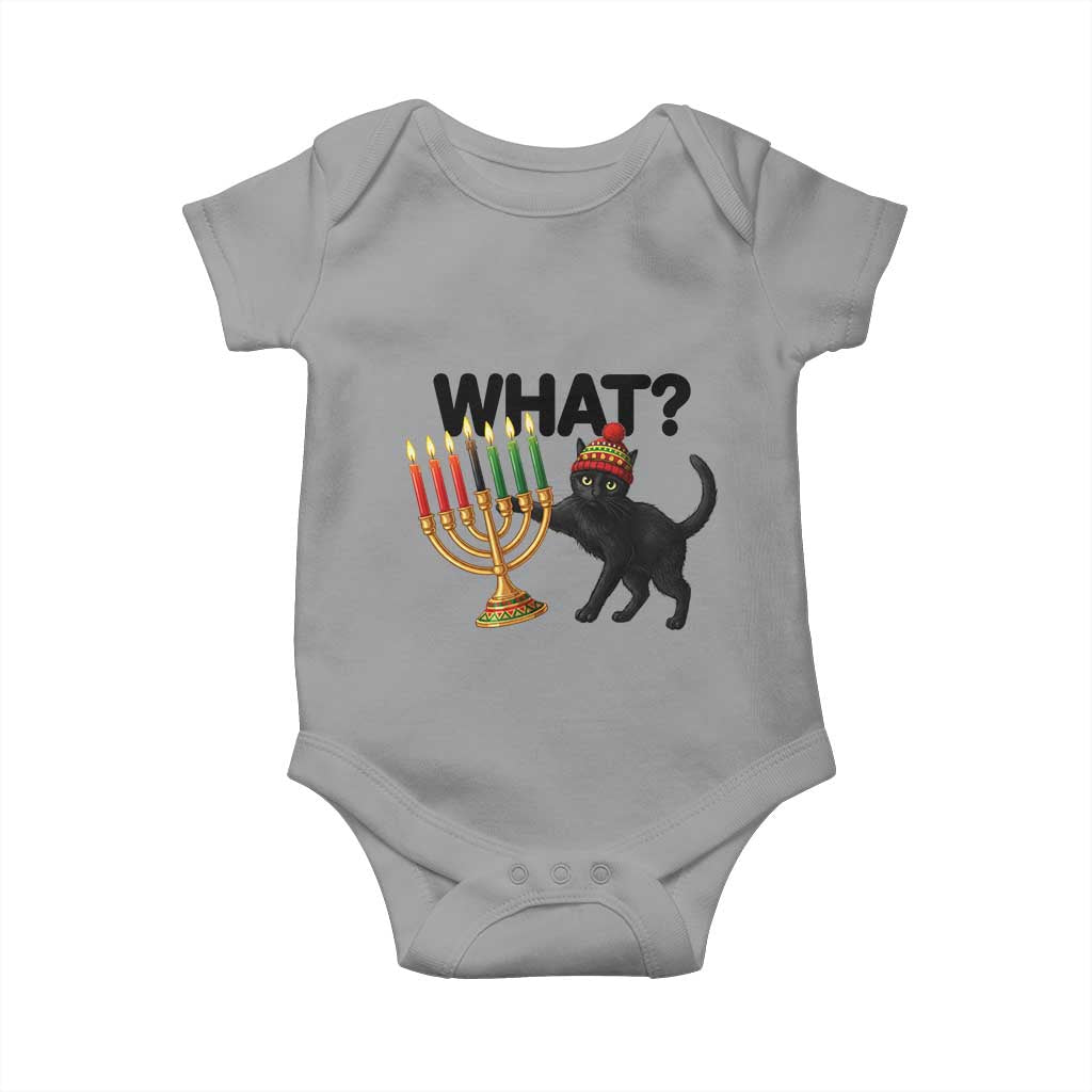 Funny Black Cat Chaos Kwanzaa Kinara Candle Baby Onesie African Heritage Gift TS12 Sport Gray Print Your Wear