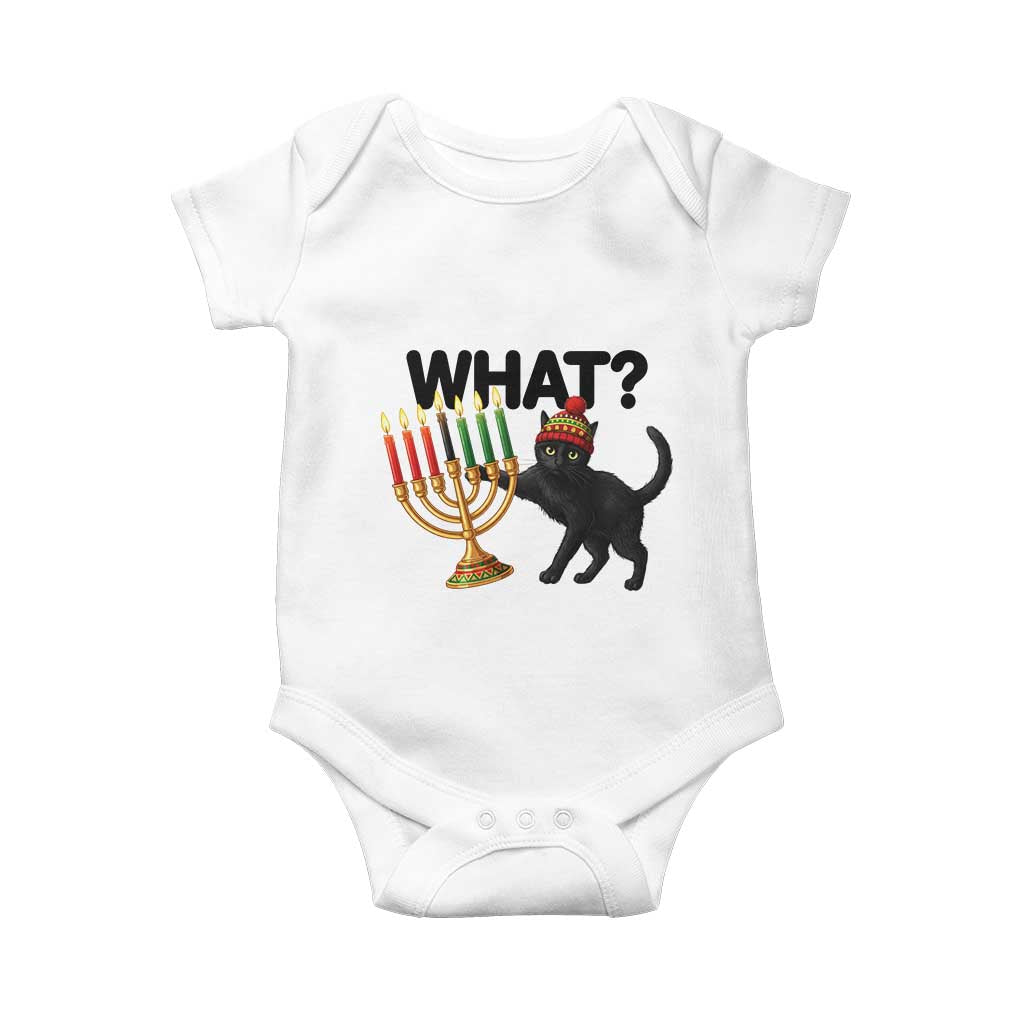 Funny Black Cat Chaos Kwanzaa Kinara Candle Baby Onesie African Heritage Gift TS12 White Print Your Wear