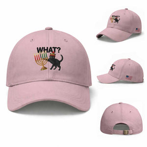 Funny Black Cat Chaos Kwanzaa Kinara Candle Baseball Cap African Heritage Gift TS12 Baseball Cap Universal Fit Light Pink Print Your Wear