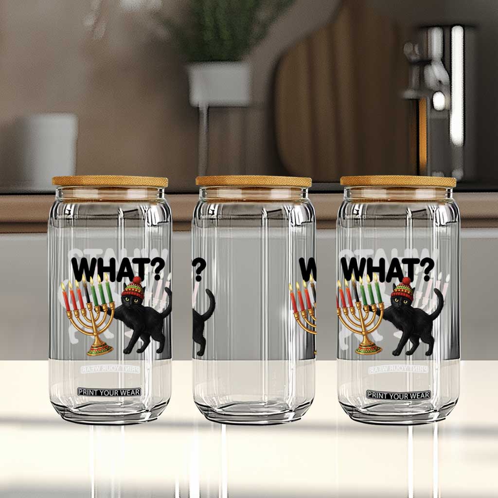 Funny Black Cat Chaos Kwanzaa Kinara Candle Glass Can African Heritage Gift TS12 Print Your Wear