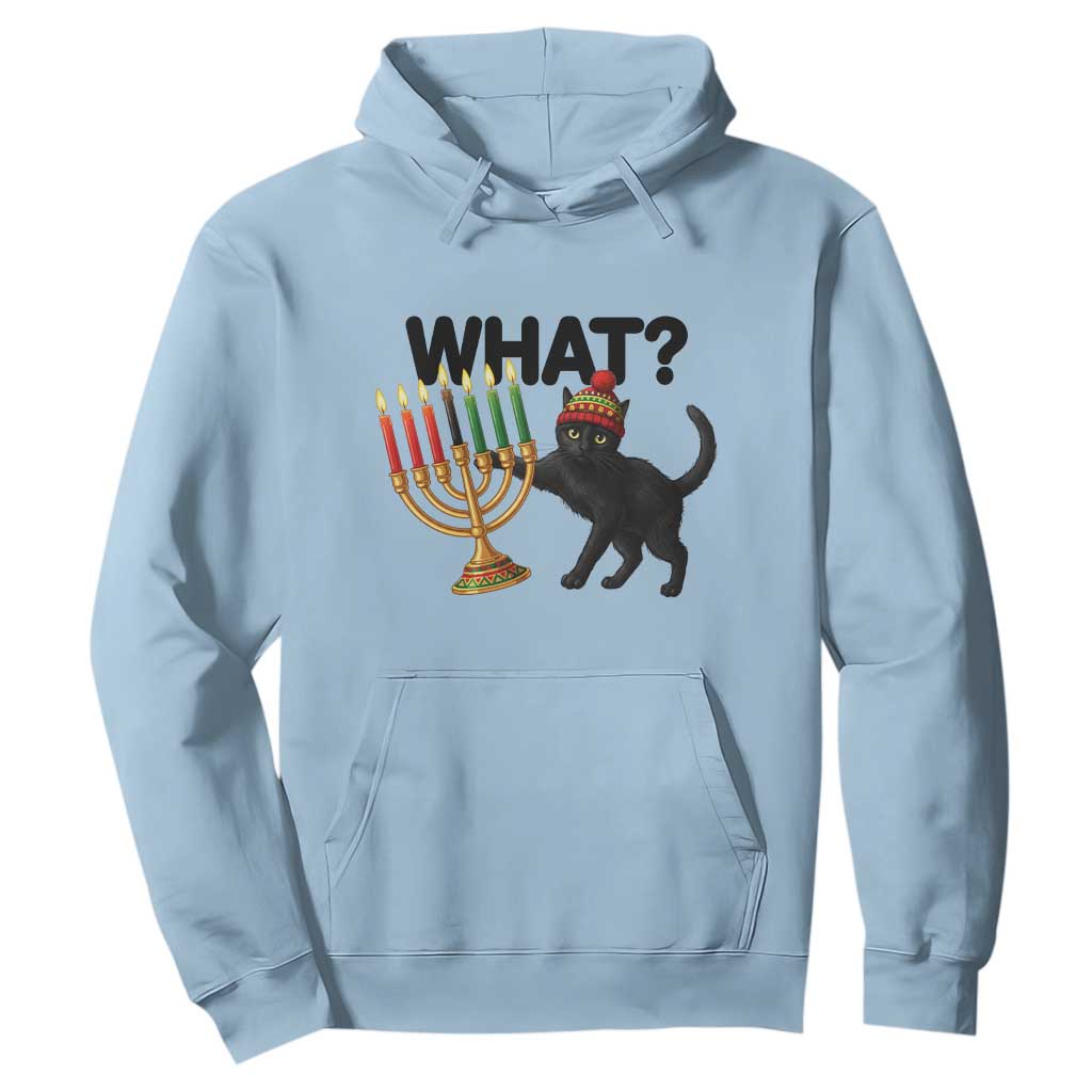 Funny Black Cat Chaos Kwanzaa Kinara Candle Hoodie African Heritage Gift TS12 Light Blue Print Your Wear