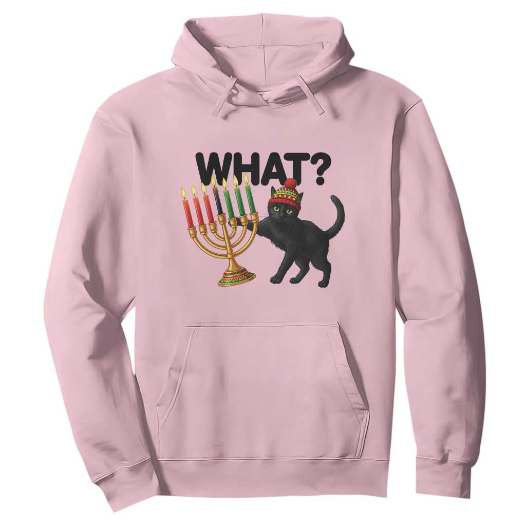 Funny Black Cat Chaos Kwanzaa Kinara Candle Hoodie African Heritage Gift TS12 Light Pink Print Your Wear
