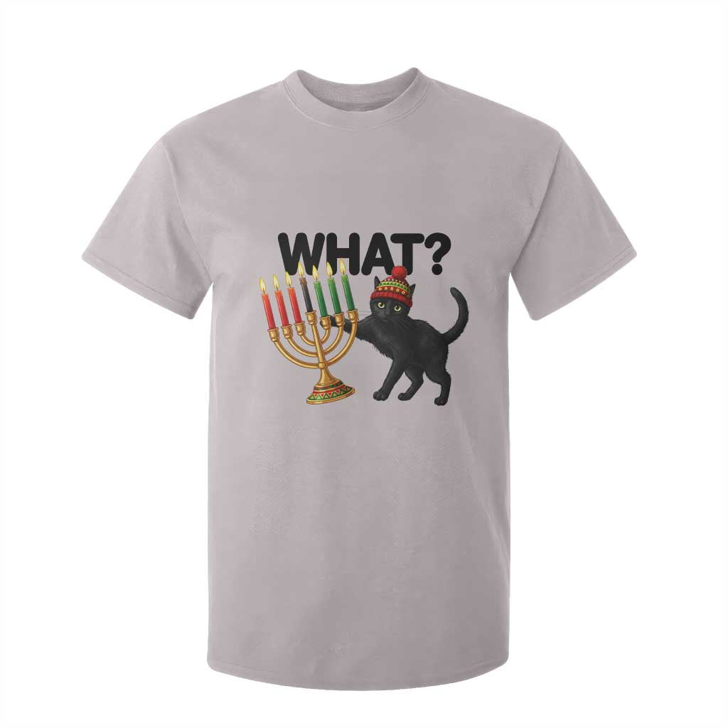 Funny Black Cat Chaos Kwanzaa Kinara Candle T Shirt For Kid African Heritage Gift TS12 Ice Gray Print Your Wear