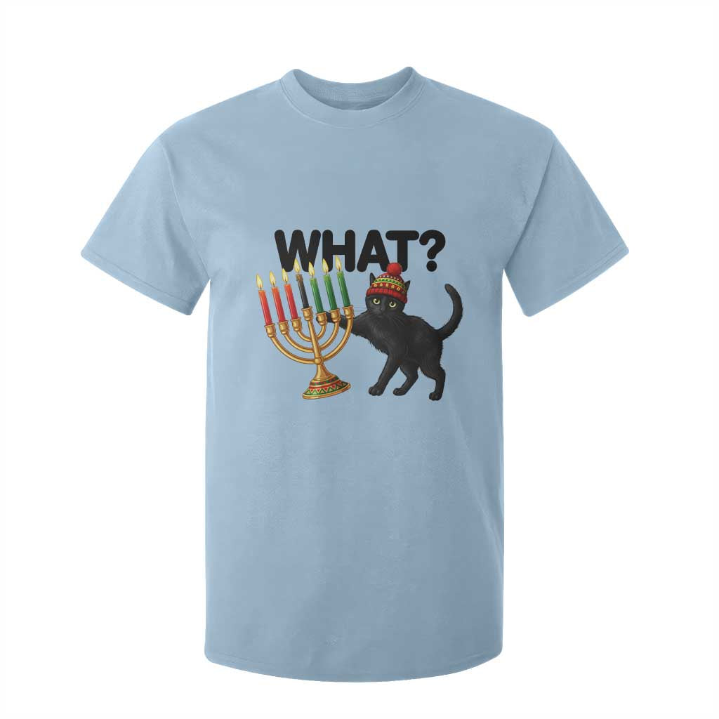 Funny Black Cat Chaos Kwanzaa Kinara Candle T Shirt For Kid African Heritage Gift TS12 Light Blue Print Your Wear