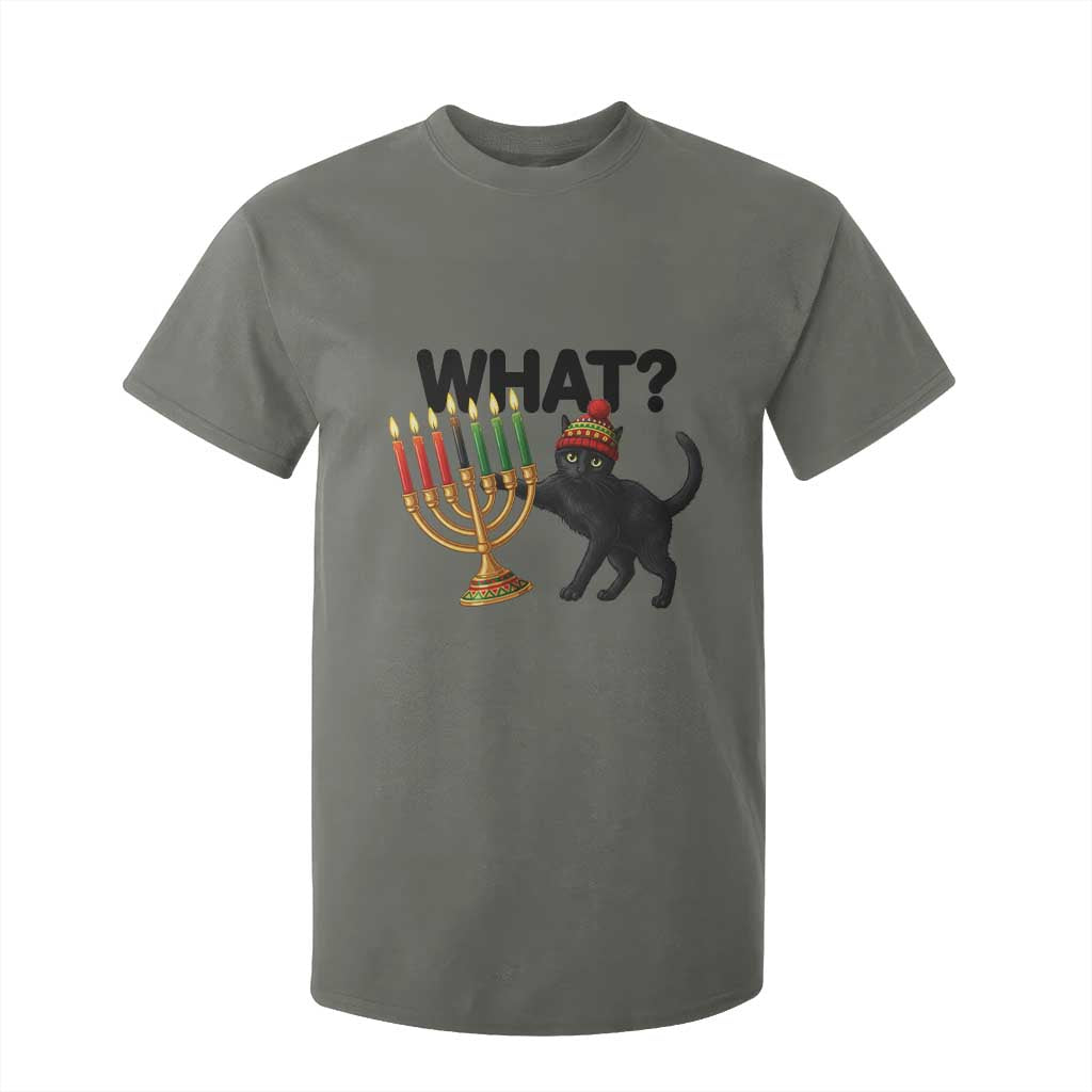 Funny Black Cat Chaos Kwanzaa Kinara Candle T Shirt For Kid African Heritage Gift TS12 Military Green Print Your Wear