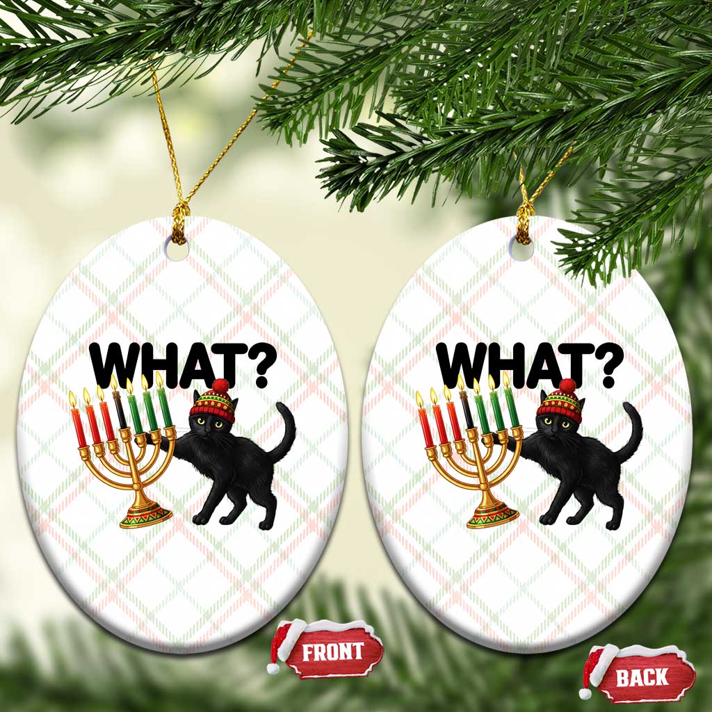 Funny Black Cat Chaos Kwanzaa Kinara Candle Ceramic Ornament African Heritage Gift TS12 Print Your Wear