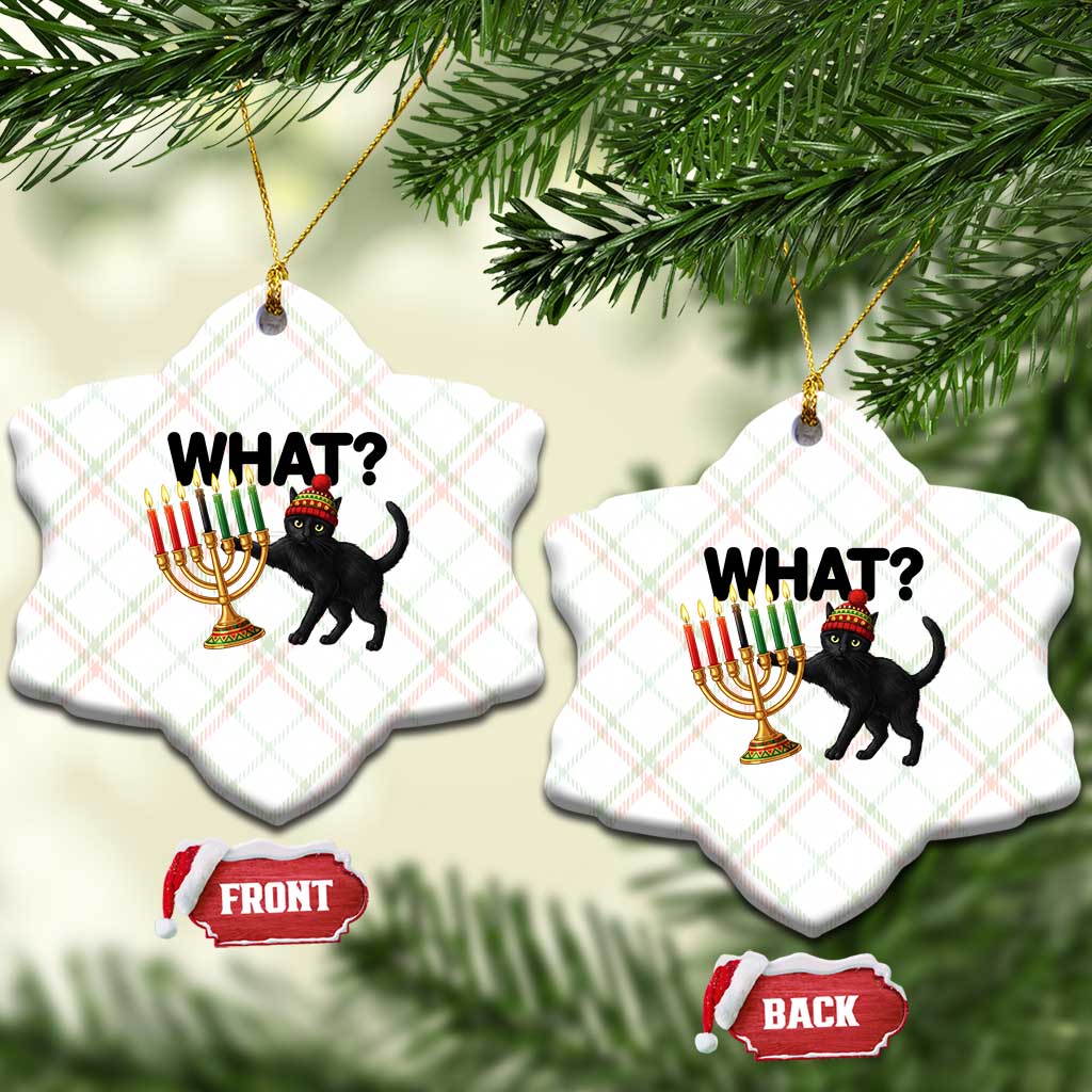 Funny Black Cat Chaos Kwanzaa Kinara Candle Ceramic Ornament African Heritage Gift TS12 Print Your Wear