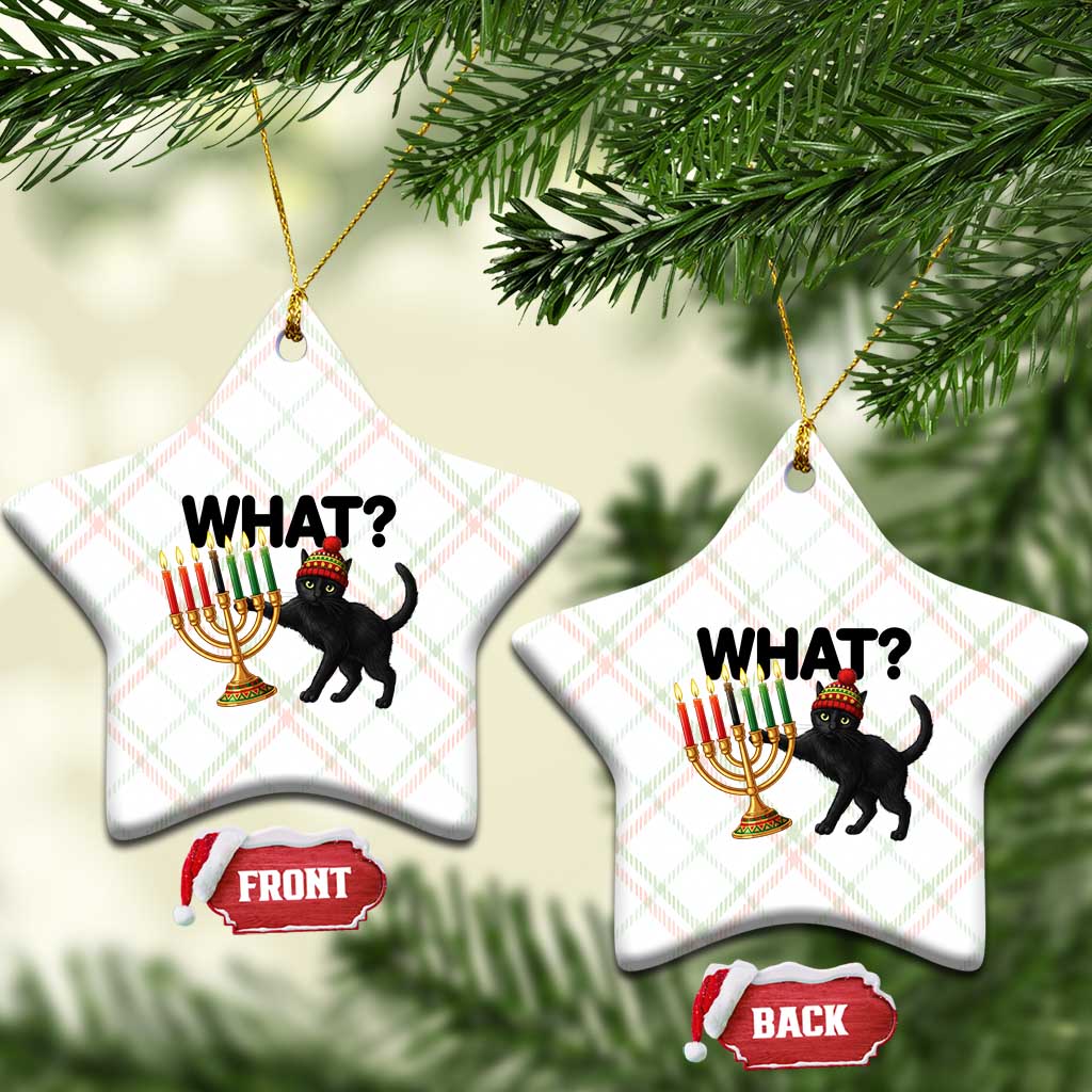 Funny Black Cat Chaos Kwanzaa Kinara Candle Ceramic Ornament African Heritage Gift TS12 Print Your Wear