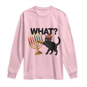 Funny Black Cat Chaos Kwanzaa Kinara Candle Long Sleeve Shirt African Heritage Gift TS12 Light Pink Print Your Wear
