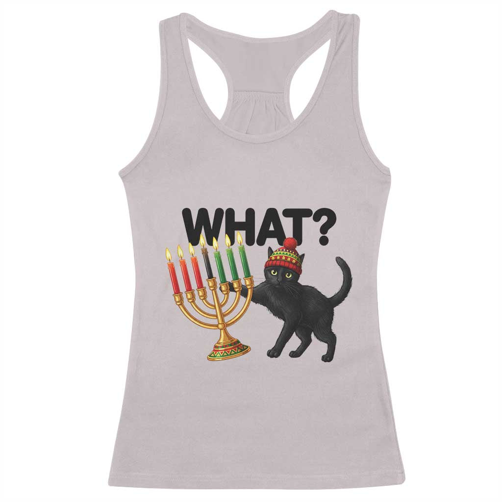 Funny Black Cat Chaos Kwanzaa Kinara Candle Racerback Tank Top African Heritage Gift TS12 Ice Gray Print Your Wear