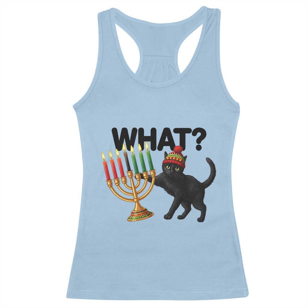 Funny Black Cat Chaos Kwanzaa Kinara Candle Racerback Tank Top African Heritage Gift TS12 Light Blue Print Your Wear
