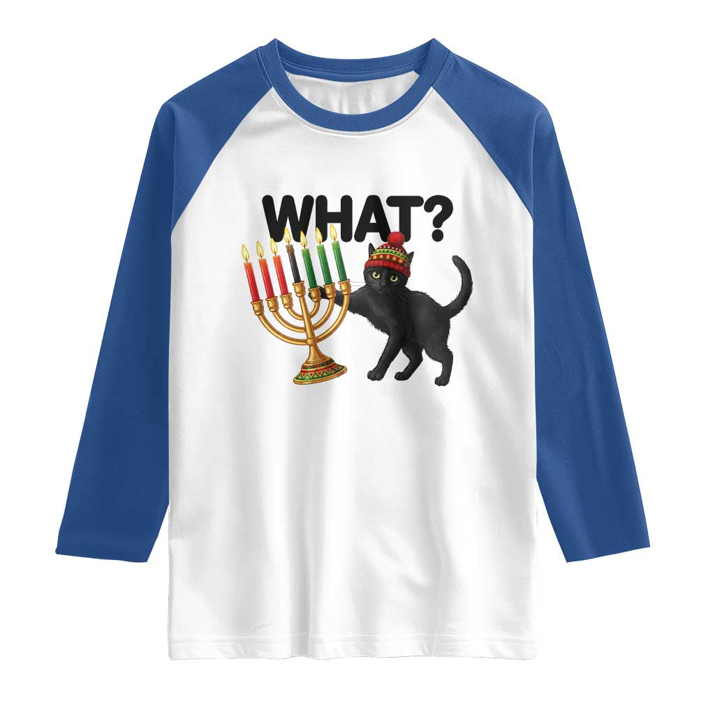 Funny Black Cat Chaos Kwanzaa Kinara Candle Raglan Shirt African Heritage Gift TS12 White Royal Print Your Wear