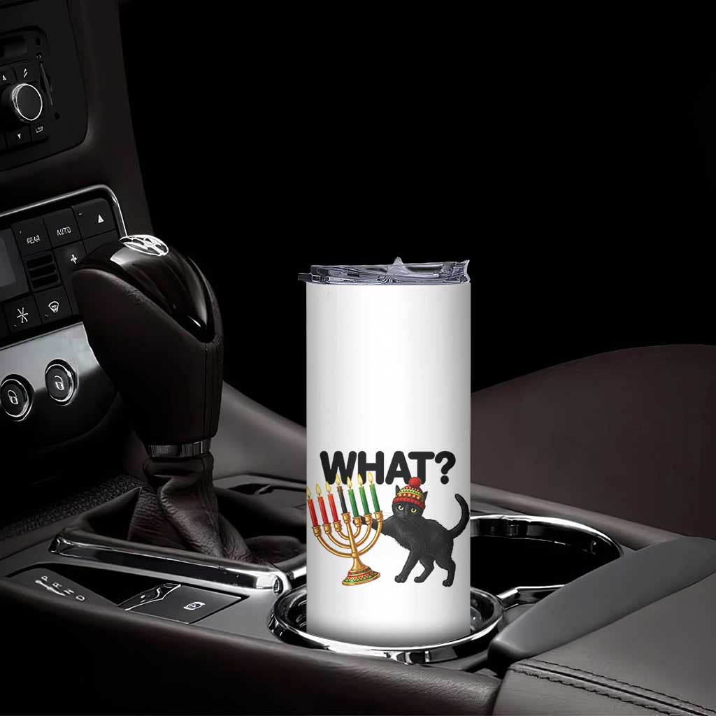 Funny Black Cat Chaos Kwanzaa Kinara Candle Skinny Tumbler African Heritage Gift TS12 Print Your Wear