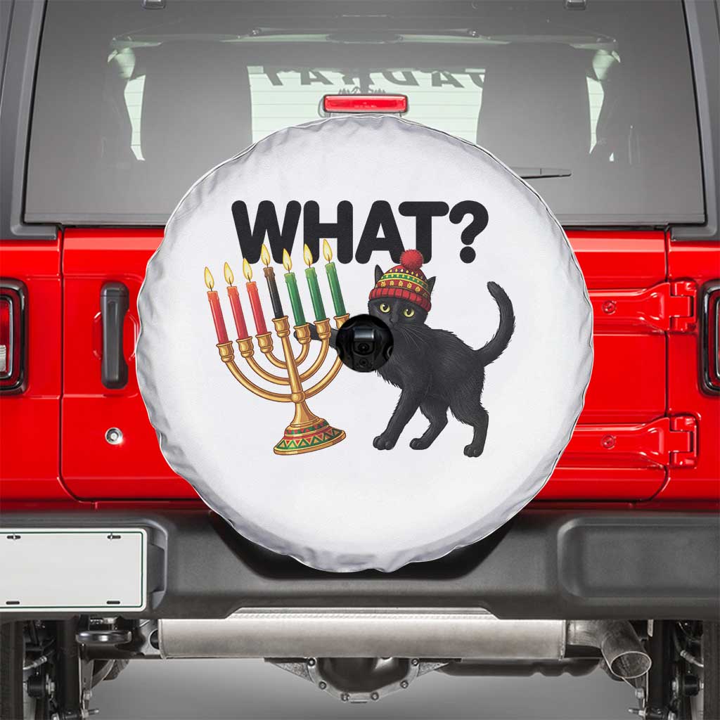 Funny Black Cat Chaos Kwanzaa Kinara Candle Spare Tire Cover African Heritage Gift TS12 White Print Your Wear