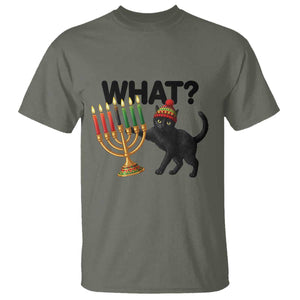 Funny Black Cat Chaos Kwanzaa Kinara Candle T Shirt African Heritage Gift TS12 Military Green Print Your Wear