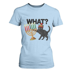 Funny Black Cat Chaos Kwanzaa Kinara Candle T Shirt For Women African Heritage Gift TS12 Light Blue Print Your Wear
