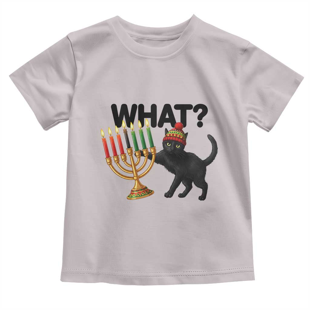 Funny Black Cat Chaos Kwanzaa Kinara Candle Toddler T Shirt African Heritage Gift TS12 Ice Gray Print Your Wear