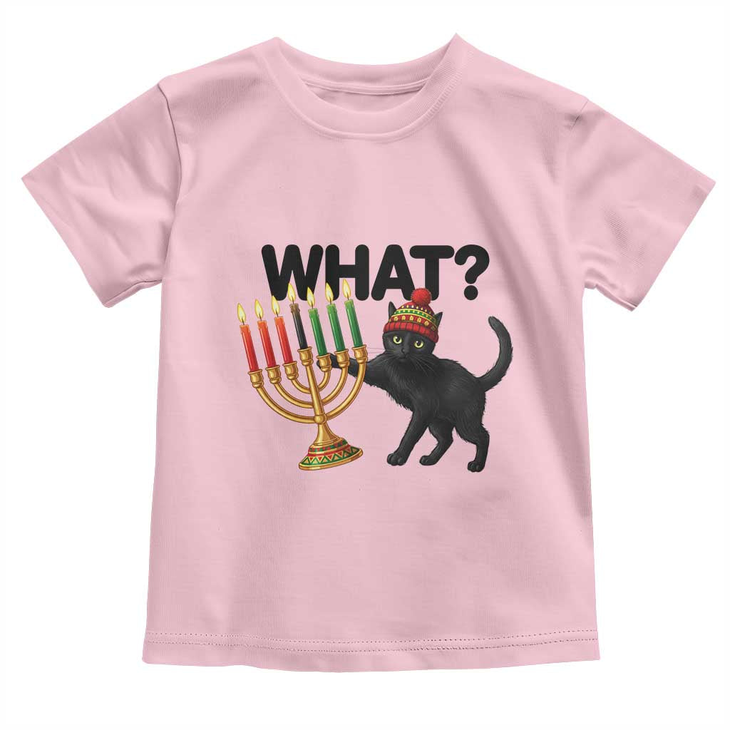 Funny Black Cat Chaos Kwanzaa Kinara Candle Toddler T Shirt African Heritage Gift TS12 Light Pink Print Your Wear