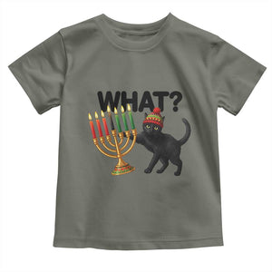 Funny Black Cat Chaos Kwanzaa Kinara Candle Toddler T Shirt African Heritage Gift TS12 Military Green Print Your Wear