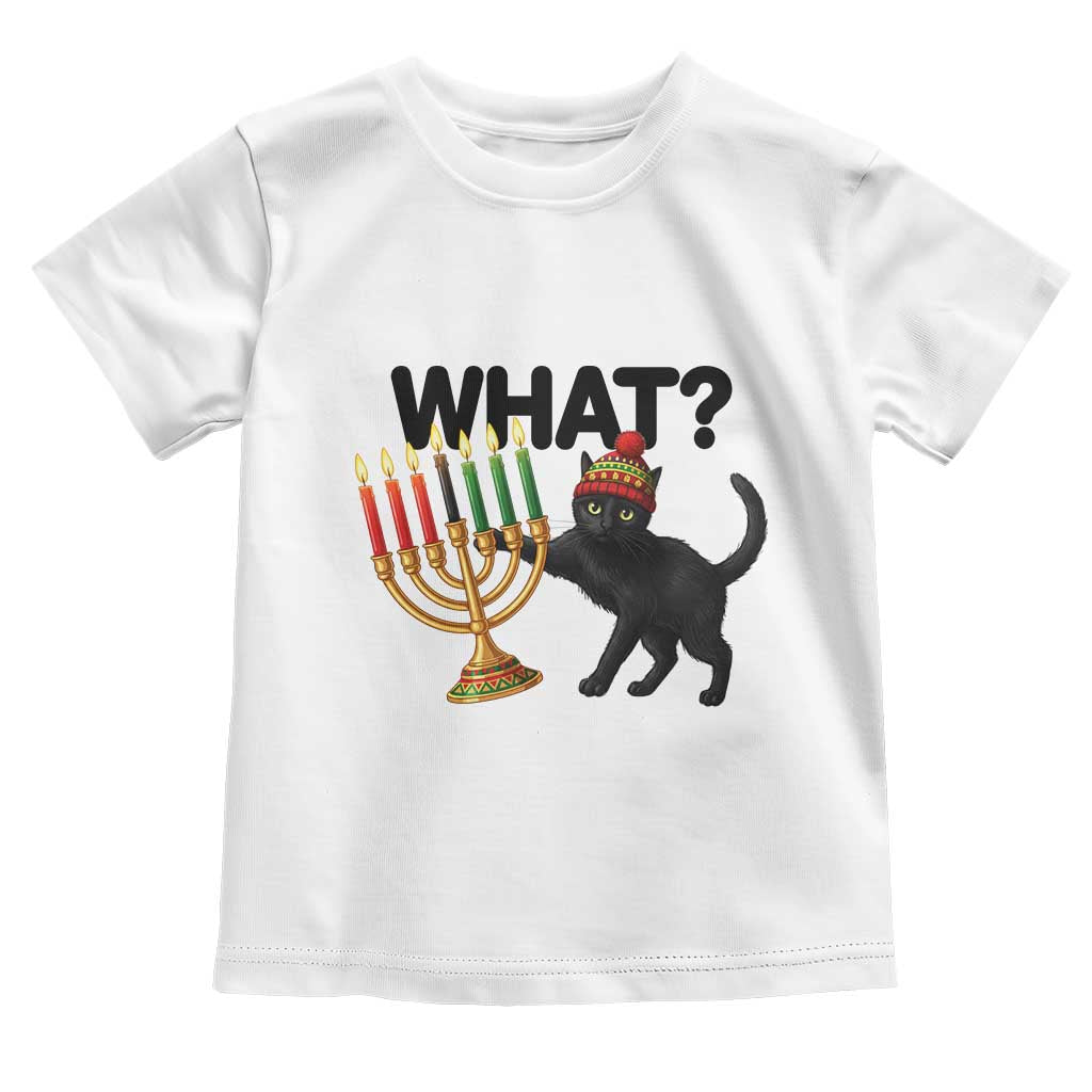 Funny Black Cat Chaos Kwanzaa Kinara Candle Toddler T Shirt African Heritage Gift TS12 White Print Your Wear